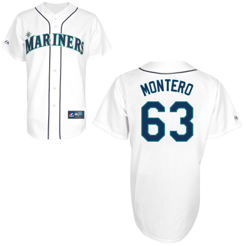 Jesus Montero #63 Youth Baseball Jersey-Seattle Mariners Authentic Home White Cool Base MLB Jersey